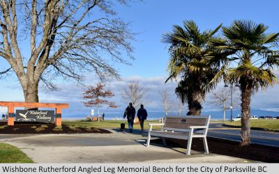 Wishbone Rutherford Angled Leg Memorial Bench in Parksville BC